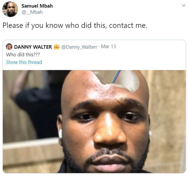 Samuel mbah mbah please if you know who did this, contact me danny walter who di