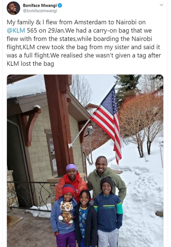Boniface mwangi bonifacemwangi my family flew from amsterdam to nairobi on klm 5