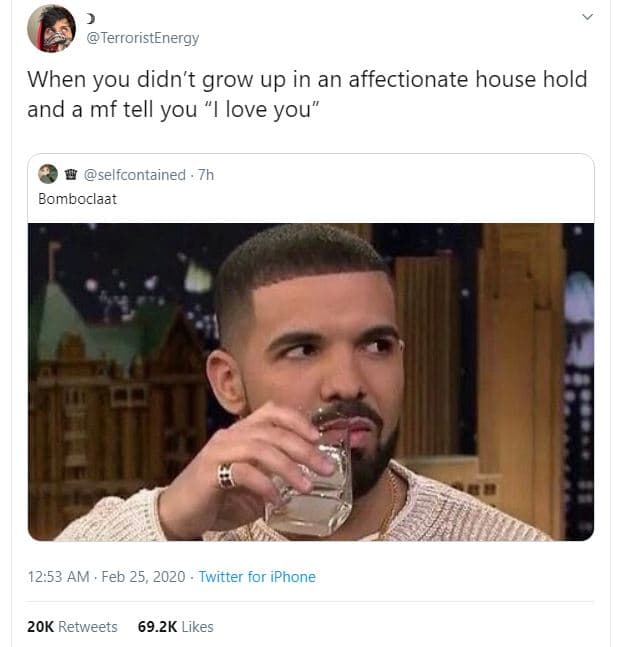 Terroristenergy when you didn't grow up in an affectionate house hold and a mf t