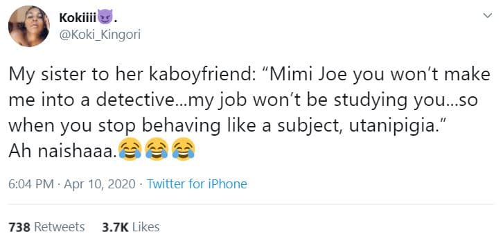 Kokiiii koki_kingori my sister to her kaboyfriend mimi joe you won't make me int