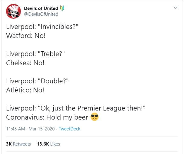 Devils of united devilsofunited liverpool invincibles? watford no! liverpool 'tr