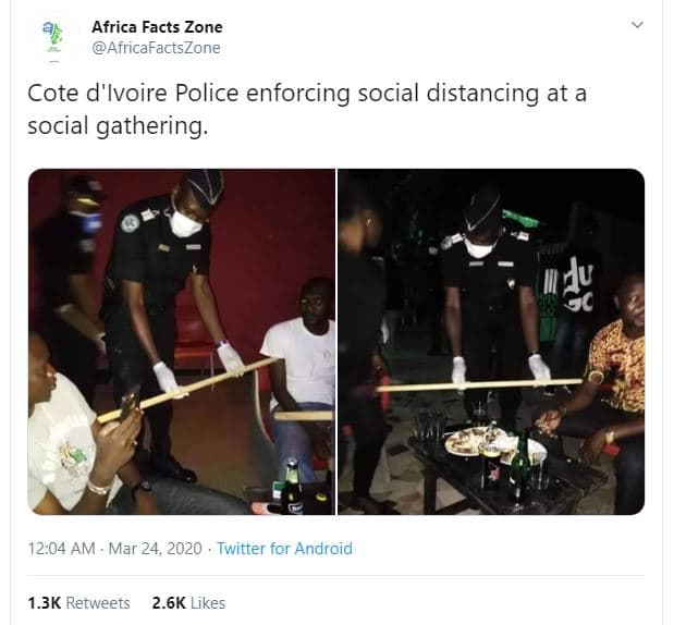 Africa facts zone africafactszone cote d'ivoire police enforcing social distanci