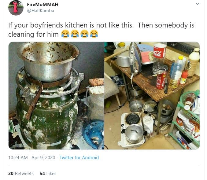 Firemommah halfkamba if your boyfriends kitchen is not like this. then somebody