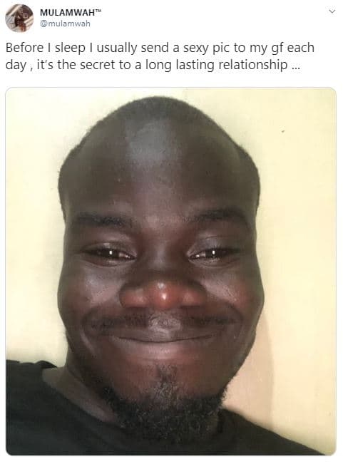 Mulamwah mulamwah before sleep usually send a sexy pic to my gf each day , its t