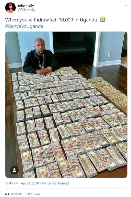 Tello melly tellomelly when you withdraw ksh.10,000 in uganda. kenyavsuganda 12.