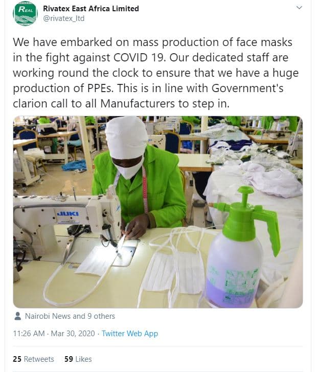 Real rivatex east africa limited rivatex_itd we have embarked on mass production