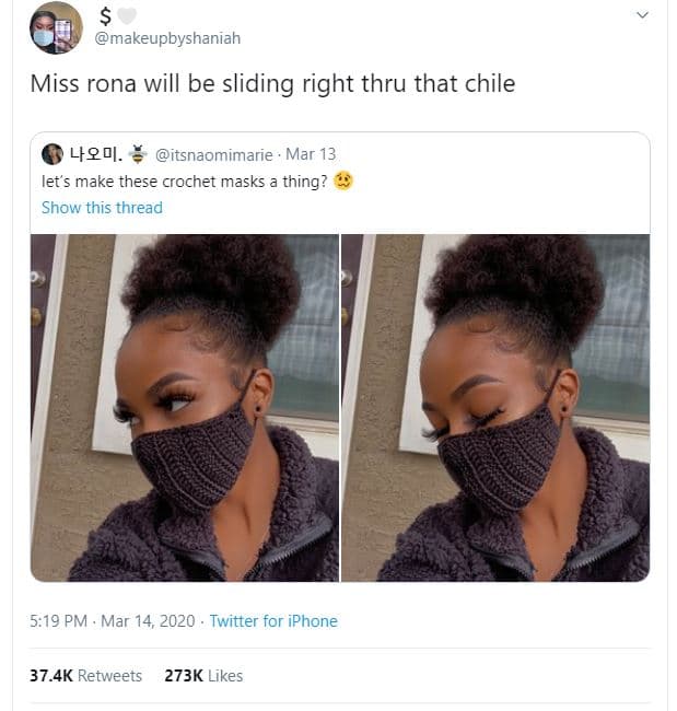 Makeupbyshaniah miss rona will be sliding right thru that chile liqdi itsnaomima