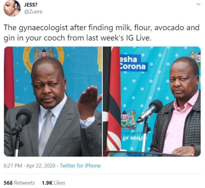 Jess? zuere the gynaecologist after finding milk flour avocado and gin in your c