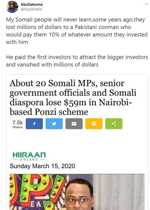 Abusakeena fauzkhalid my somali people will never learn,some years ago they lost