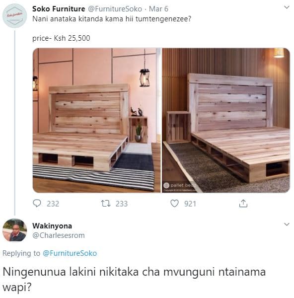 Soko furniture furnituresoko mar 6 nani anataka kitanda kama hii tumtengenezee?