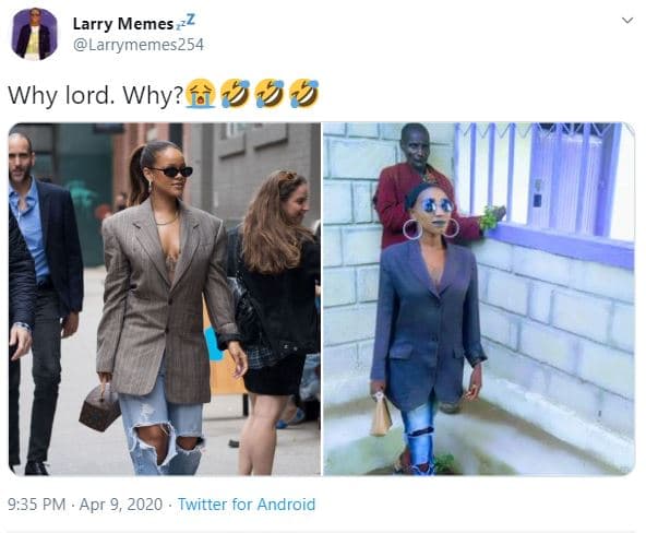 Larry memes zz larrymemes254 why lord. why?f004 9.35 pm . apr 9, twitter for and