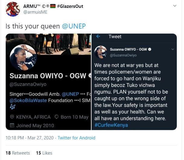 Armu armuisme glazersout is this your queen unep tweet suzanna owiyo ogw 0 suzan