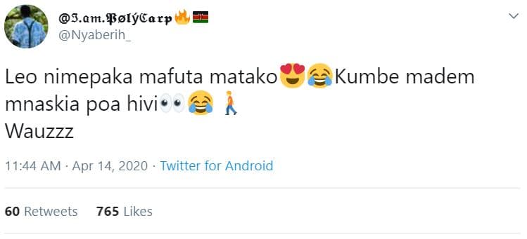 J.am.0lfcarp nyaberih leo nimepaka mafuta matako mnaskia poa hivi wauzzz 11.44 a