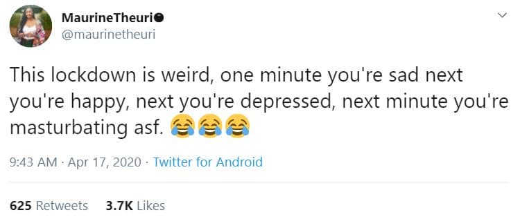 Maurinetheurie maurinetheuri this lockdown is weird, one minute you're sad next