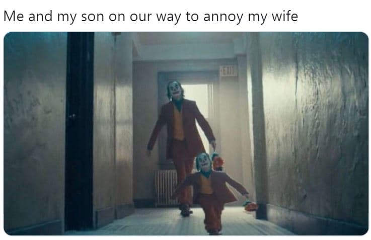 Me and my son on our way to annoy my wife