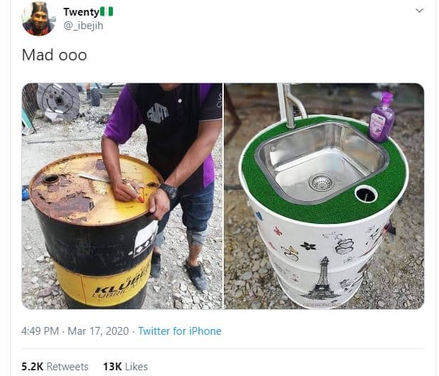 Twentyl _ibejih mad ooo 4,49 pm mar 17, twitter for iphone 5.2k retweets 13k lik