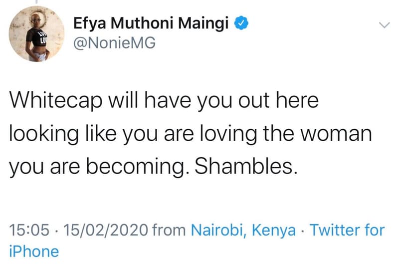 Efya muthoni maingi noniemg lo whitecap will have you out here looking like you