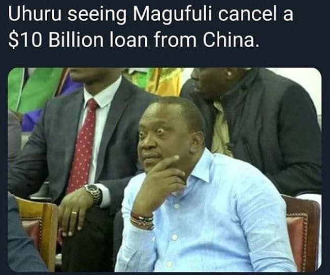 Uhuru seeing magufuli cancel a 10 billion loan from china.