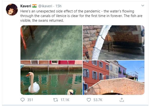 Kaveri ikaveri 15h here' an unexpected side effect of the pancemic the water' fl