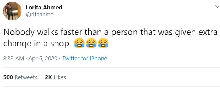 Lorita ahmed ritaahme nobody walks faster than a person that was given extra cha