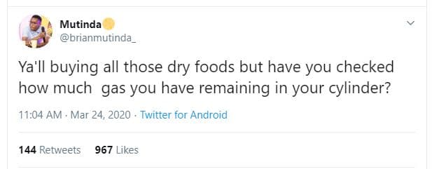 Mutinda brianmutinda ya'il buying all those dry foods but have you checked how m