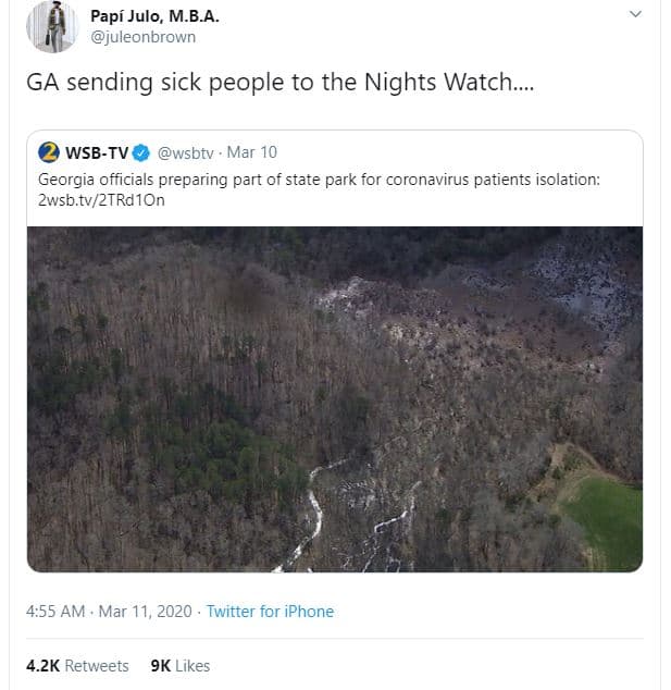 Papí julo, m.b.a juleonbrown ga sending sick people to the nights watch._ wsbtv