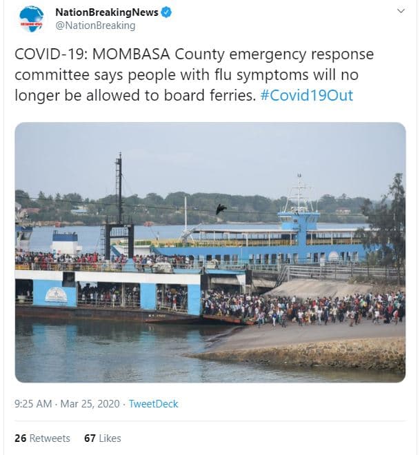 Nationbreakingnews nationbreaking covid19 mombasa county emergency response comm