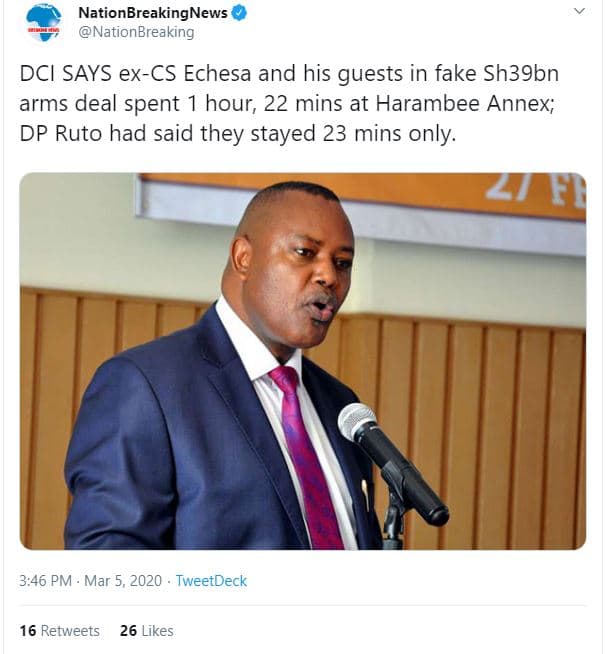 Nationbreakingnews nationbreaking dci says excs echesa and his guests in fake sh