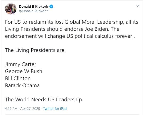 Donald b kipkorir donaldbkipkorir for us to reclaim its lost global moral leader