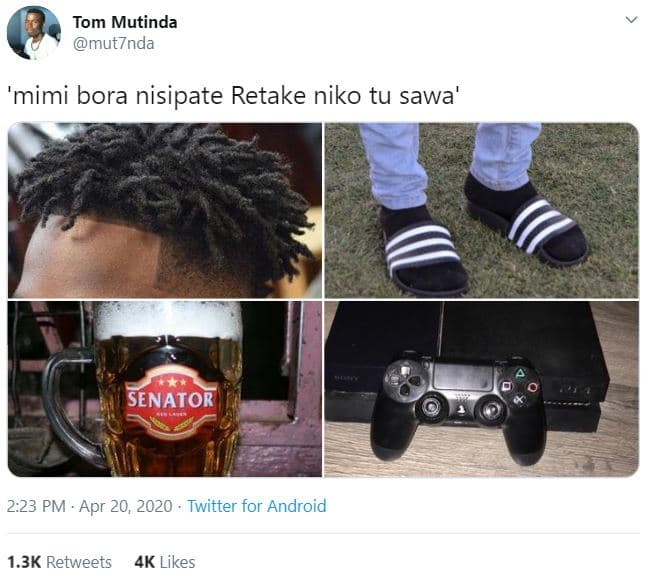 Tom mutinda mut7nda mimi bora nisipate retake niko tu sawa senator 223 pm . apr