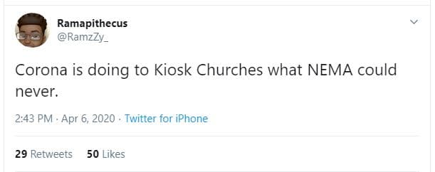 Ramapithecus ramzzy _ corona is doing to kiosk churches what nema could never. 2