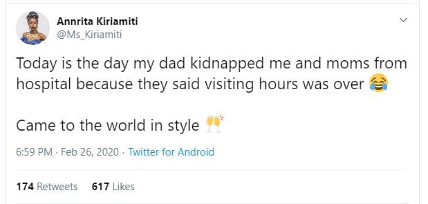 Annrita kiriamiti ms_kiriamiti today is the day my dad kidnapped me and moms fro