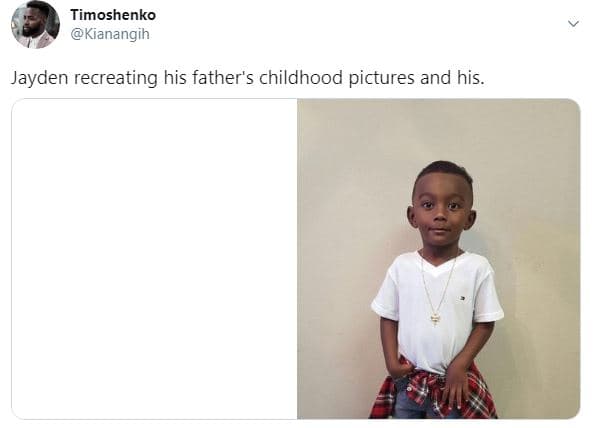 Timoshenko kianangih jayden recreating his father's childhood pictures and his_