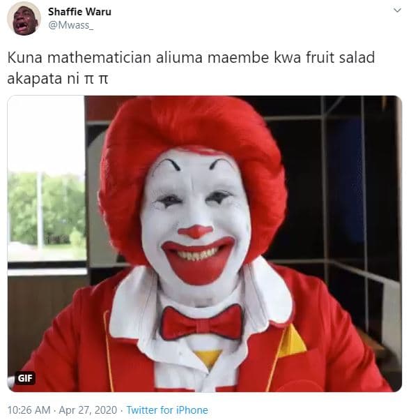 Shaffie waru mwass kuna mathematician aliuma maembe kwa fruit salad akapata ni t