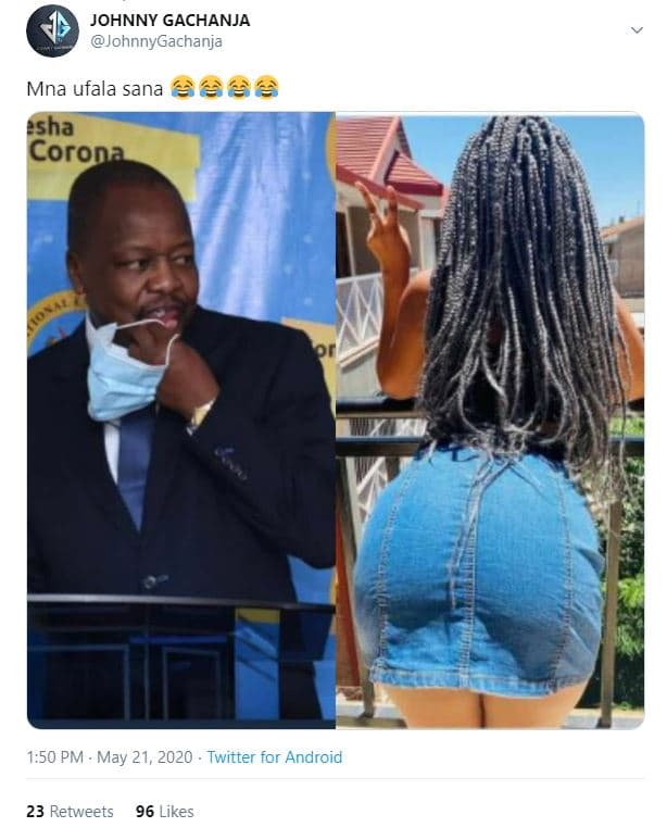 Johnny gachanja johnnygachanja mna ufala sana g64 esha coron 1.50 pm . may 21, t