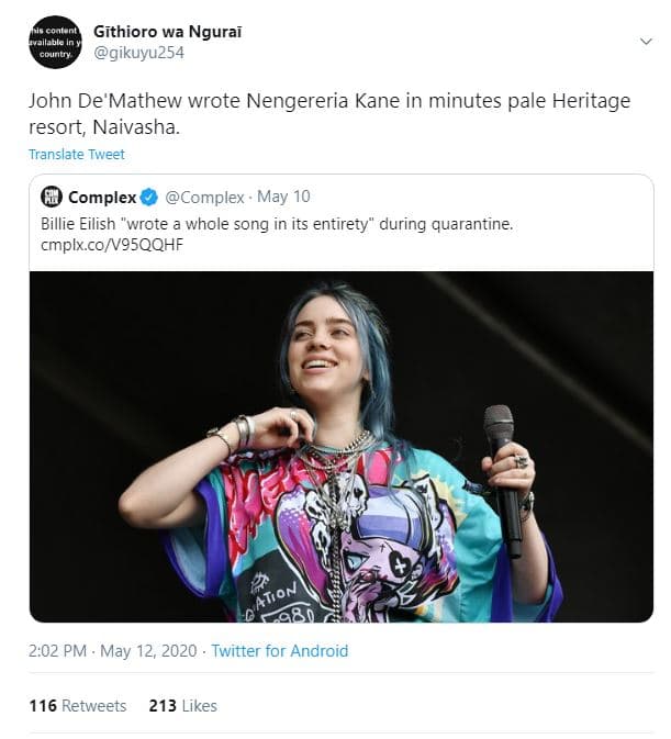 Coolani allabla in githioro wa ngurai gikuyu254 john de' mathew wrote nengereria