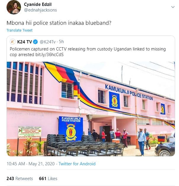 Cyanide edzil ednahjacksons mbona hii police station inakaa blueband? translate