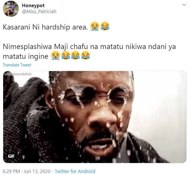 Honeypot miss_patriciah kasarani ni hardship area nimesplashiwa maji chafu na ma