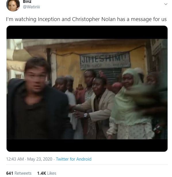 Binz watiriii fm watching inception and christopher nolan has a message for us j