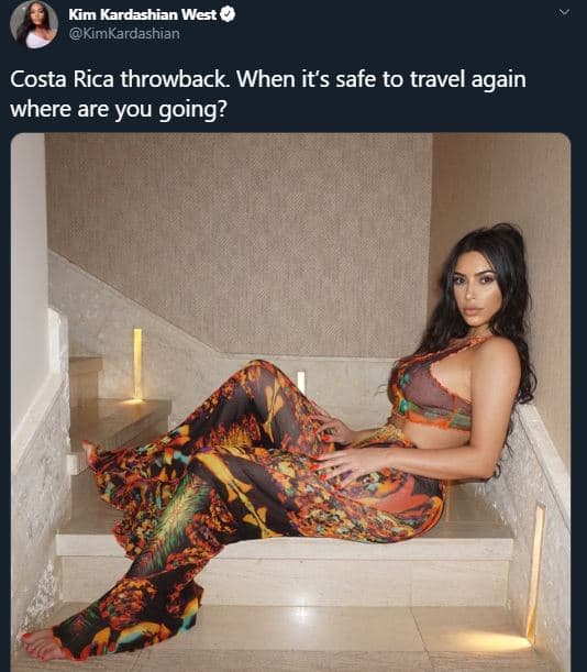 Kim kardashian west kimkardashian costa rica throwback when its safe to travel a
