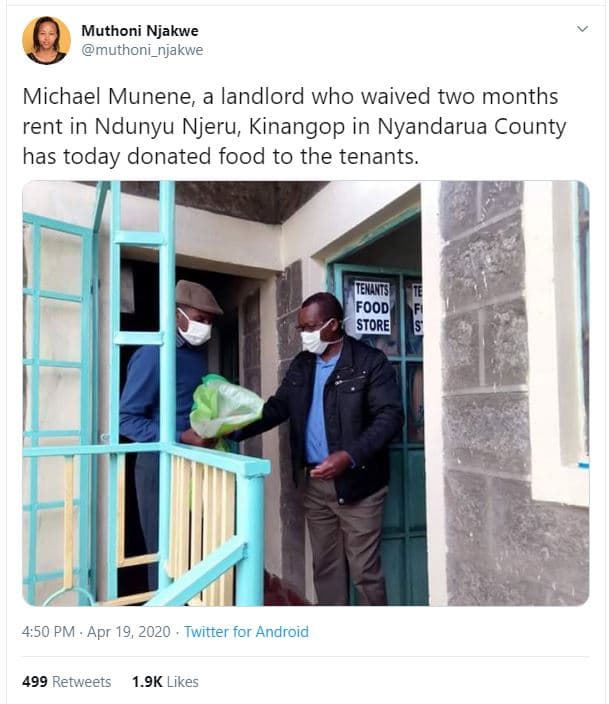 Muthoni njakwe muthoni_njakwe michael munene a landlord who waived two months re