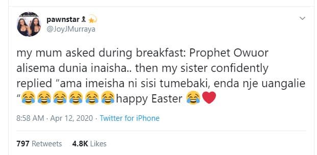 Pawnstar 2 joyjmurraya my mum asked during breakfast prophet owuor alisema dunia