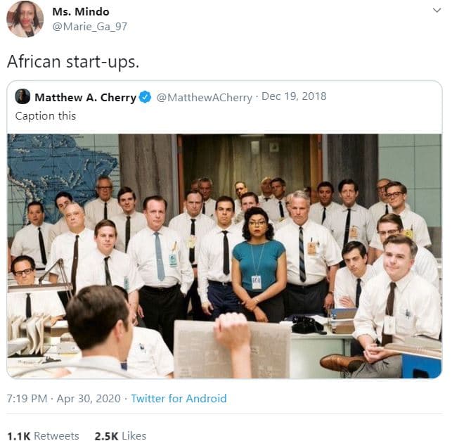 Ms mindo marie_ga_97 african startups. matthew a cherry caption this matthewache