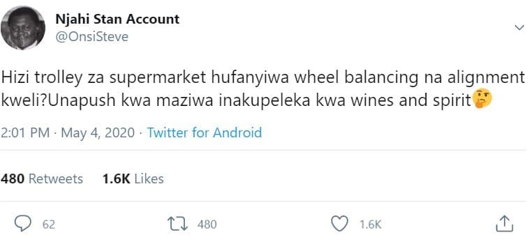 Njahi stan account onsisteve hizi trolley za supermarket hufanyiwa wheel balanci