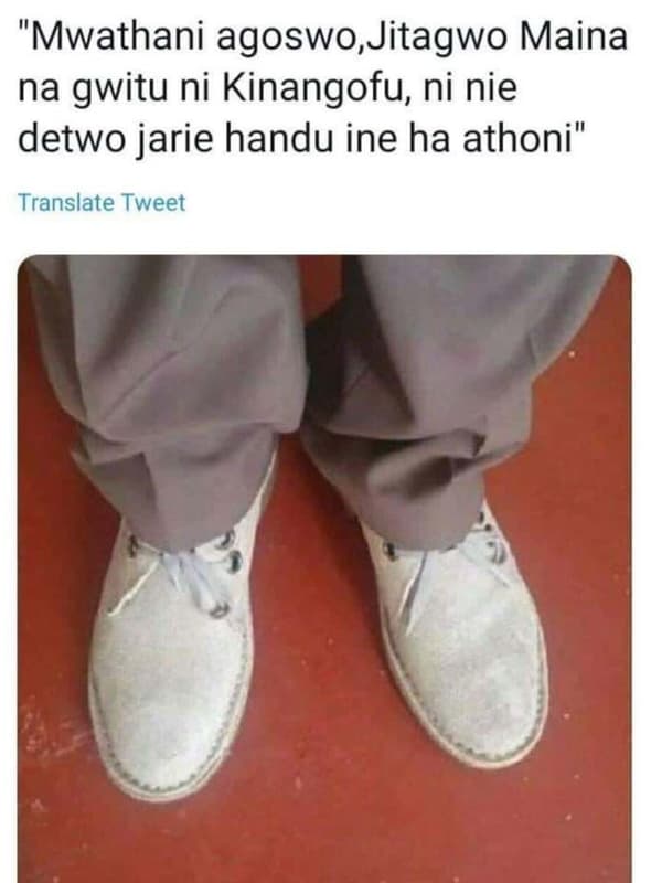Mwathani agoswo,jitagwo maina na gwitu ni kinangofu ni nie detwo jarie handu ine