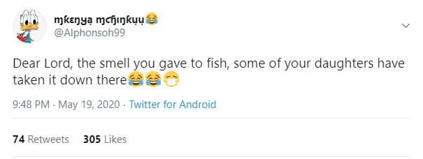 Mkenya mcfjınkyu alphonsoh9g dear lord, the smell you gave to fish some of your