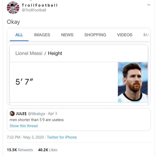 Troll fo otball trollfootball all images news shopping videos ma lionel messi he