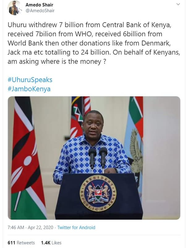 Amedo shair amedoshair uhuru withdrew 7 billion from central bank of kenya recei