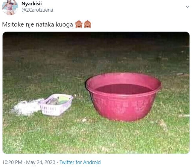 Nyarkisii 2carolzuena msitoke nje nataka kuoga 10.20 pm may 24, twitter for andr