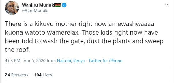 Wanjiru muriuki cirumuriuki there is a kikuyu mother right now amewashwaaaa kuon